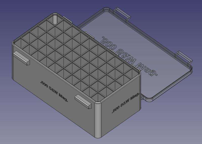 .500 S&W Magnum, Head Up, Snug Double Snap Latch Modular Ammo Box