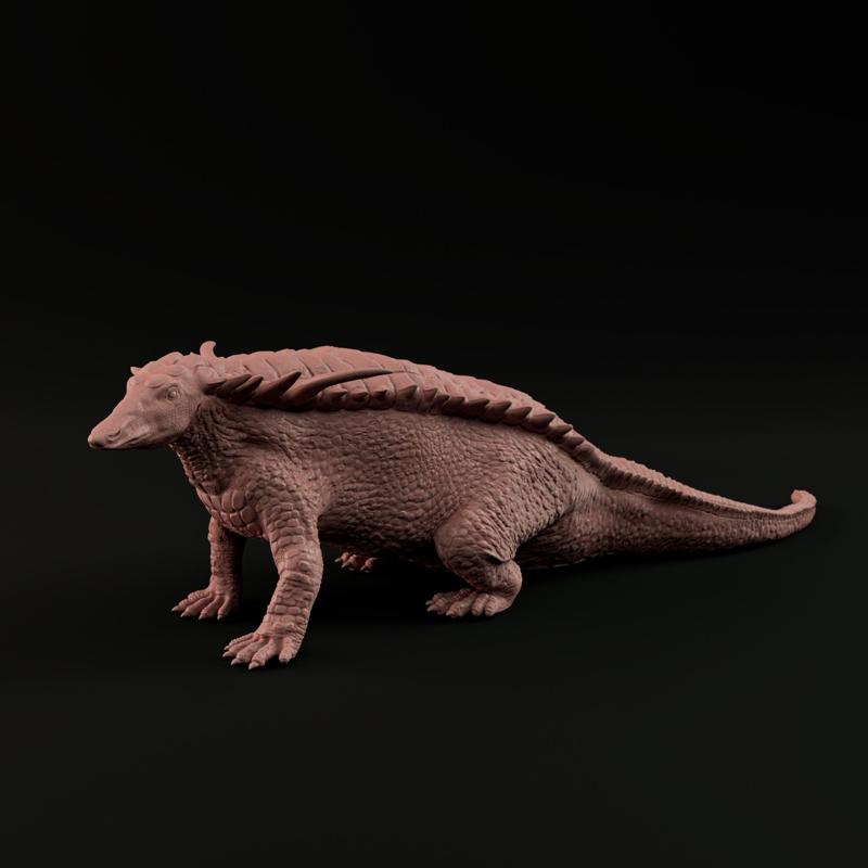 Desmatosuchus  resting 1-35 scale pre-supported triassic animal