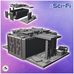 Container shelter with crates and metal awning (6) - Modern WW2 WW1 World War Diaroma Wargaming RPG Mini Hobby
