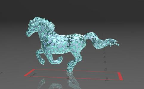 The Horse That Loves to Run - Voronoi Style - Spider Web - LowPoly - Perfect Design - Easy Print - Decor