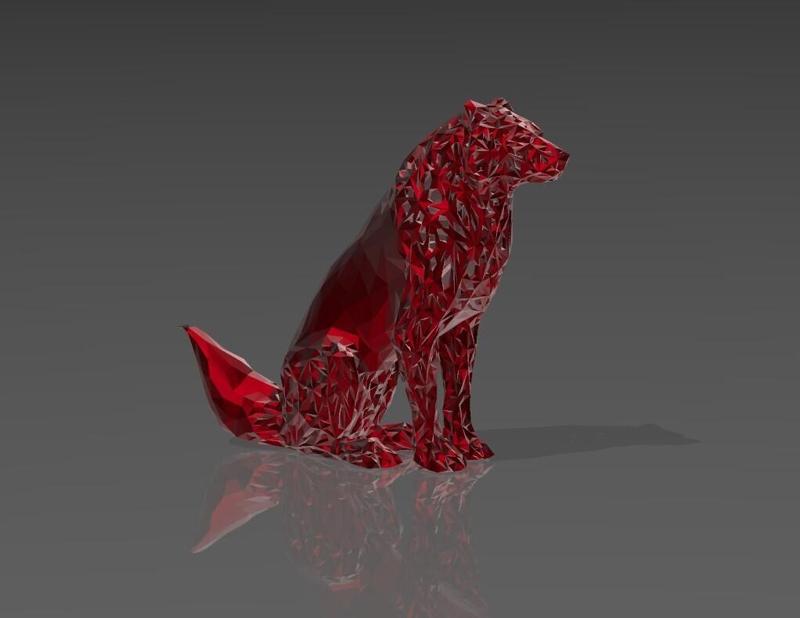 Decorative Wolf - Voronoi Style, Spider Web and LowPoly Mixture Model