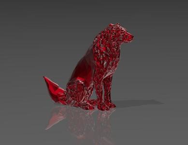 Decorative Wolf - Voronoi Style, Spider Web and LowPoly Mixture Model