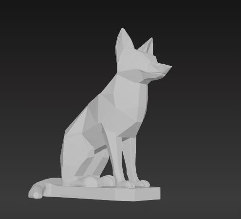Lowpoly Fox Statue