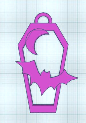 Spooky Coffin  & Bat earring