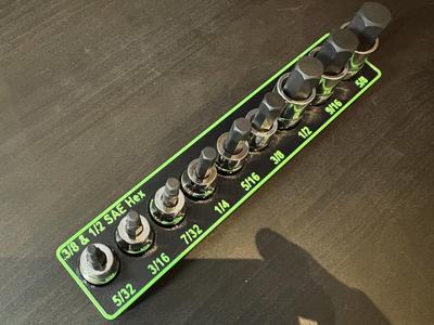 Pittsburgh SAE Hex Socket Holder Gridfinity