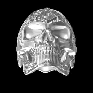 Unique Engraved Design on Skull Ring