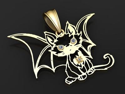 Bat Cat Pendant 3D printable model