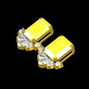 Antique Two Different Yellow Diamond Stud Earring