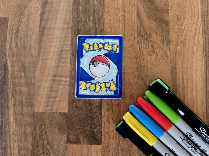 Pokemon Card Backside Coloring Color Diy Craft Fun