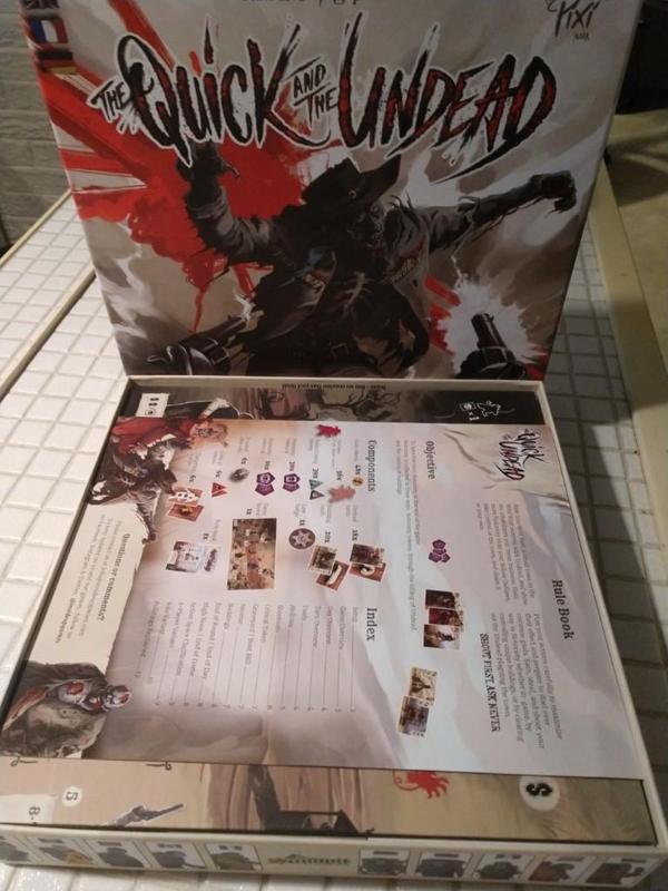 The Quick and the Undead board game organizer and insert