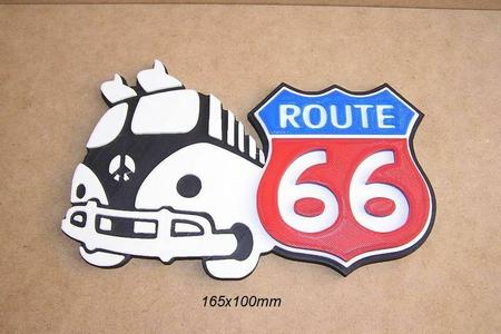 Route 66, shield, van, volkswagen, Sign, Poster, Signboard, Logo, original, collection, van, volkswagen, volkswagen