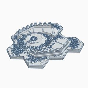 Destroyed Landing Platform with Hex Base MilDHB011