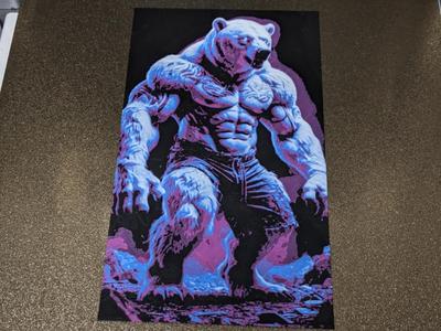 Bear/Man Hybrid HueForge with frame