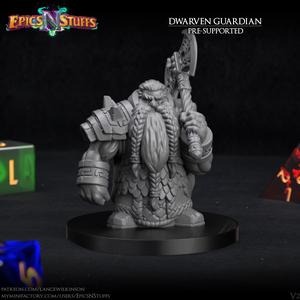 Dwarf Guardian Variant Miniature - pre-supported