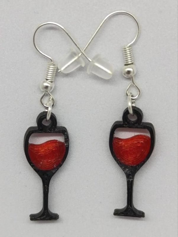 Wine glasses earrings/keychain