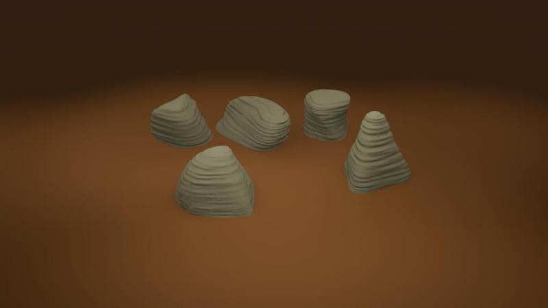 Desert Rock Pack – Stylized Layered Buttes for Tabletop Terrain