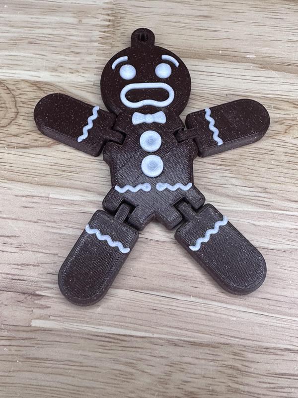 ARTICULATED, GINGERBREAD MAN, PRINT IN PLACE, POSABLE CHRISTMAS, "SCARED"