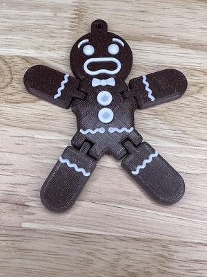 ARTICULATED, GINGERBREAD MAN, PRINT IN PLACE, POSABLE CHRISTMAS, "SCARED"