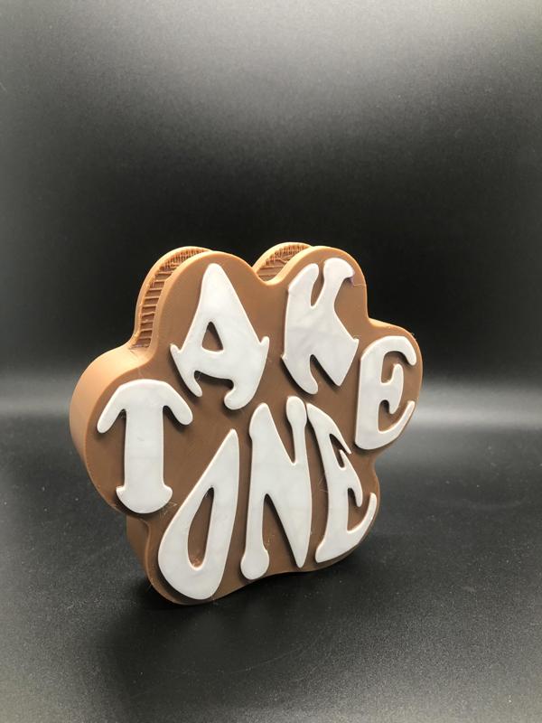  Paw Print "Take One" Business Card Holder