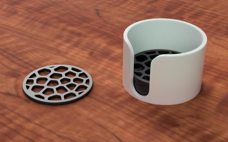Voronoi Coaster and Holder