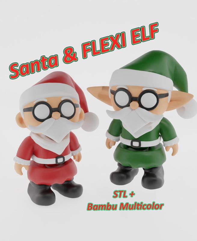  Santa & Flexi Elf (Bramble) - Articulated Fidget Toy