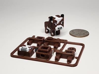 Minecraft-inspired Cow Mini Figure Kit / Keychain
