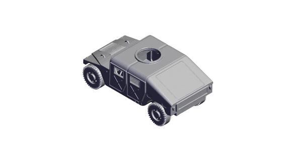 1/87 Scale HMMWV Hard Top 4 seats.stl