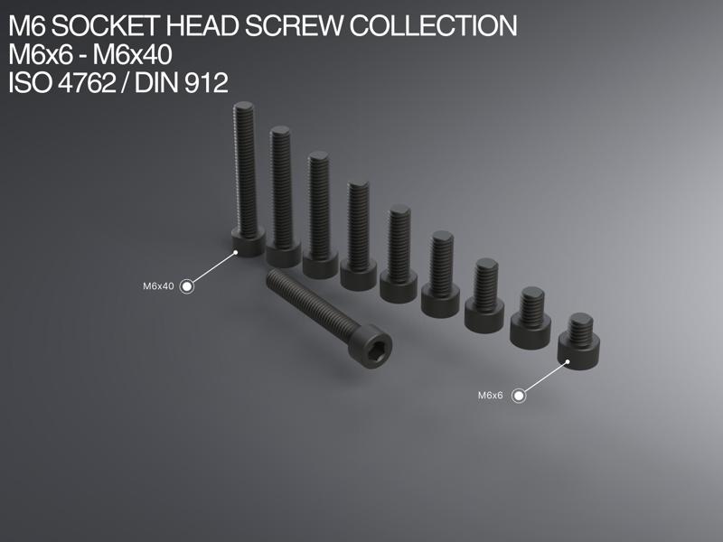 M6 Socket Head Screw Collection M6x6-M6x40 ISO 4762 / DIN 912