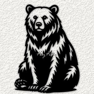 grizzly bear mountain wildlife wall art home decor