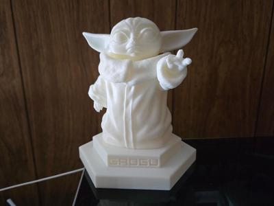 BABY YODA WITH CUSTOM BASE, NO ASSEMBLY REQUIRED