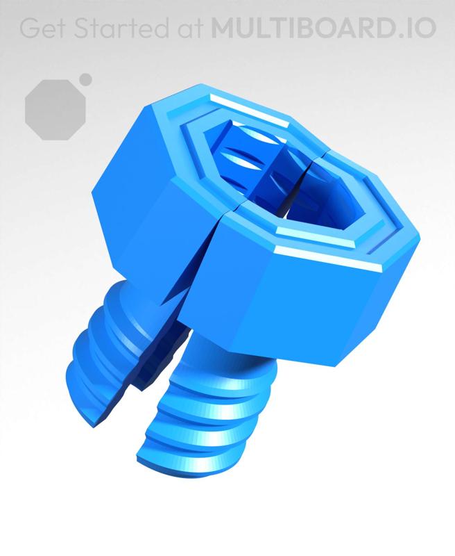 18 mm Mid Thread, Push-fit Head, Small Thread Hole, Shank Folded-Bolt