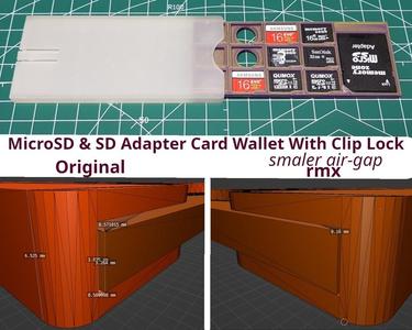 [smaler air gap rmx] MicroSD & SD Adapter Card Wallet With Clip Lock