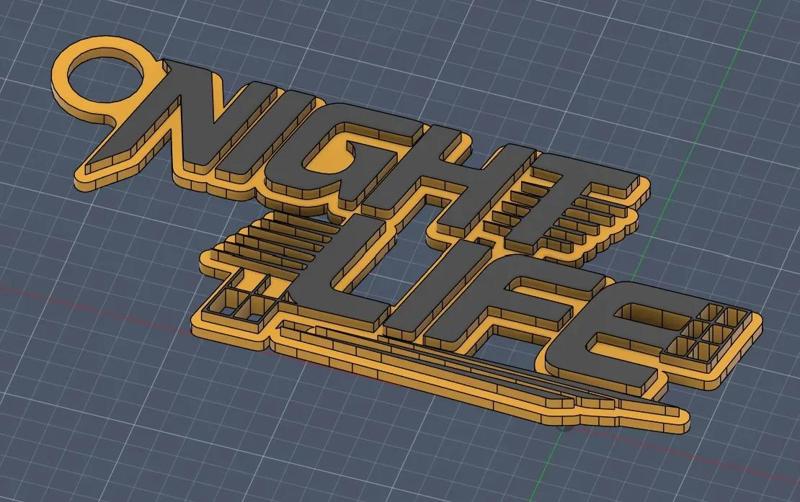 NIGHT LIFE – Retro Techno Keychain (90s Rave Style)   