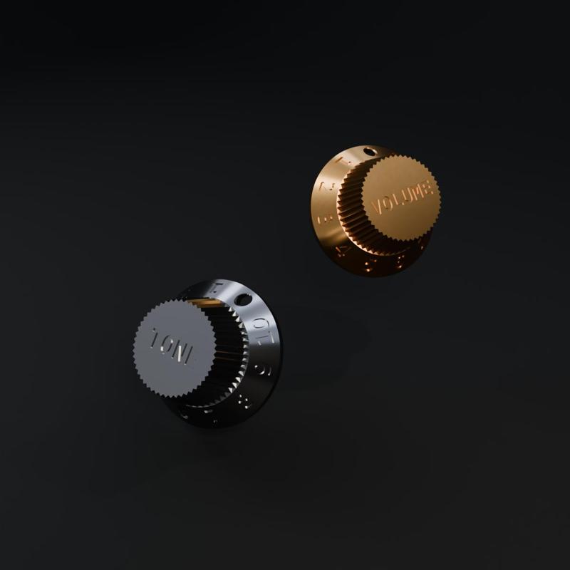 Fender-knob-style earring