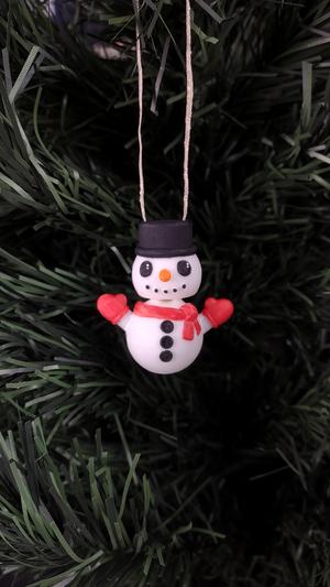 Snowman Fidget with Ribbon Hole