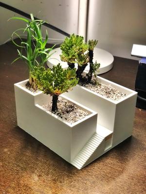 Flower Pot (with Hidden Drain Holes & Water tray)
