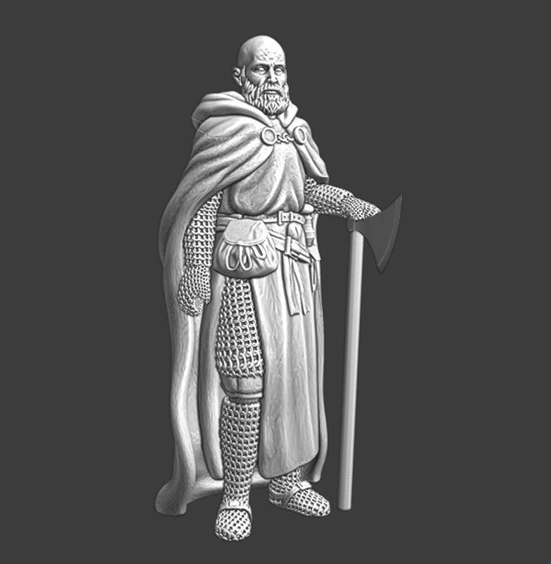 Medieval brother knight with great axe