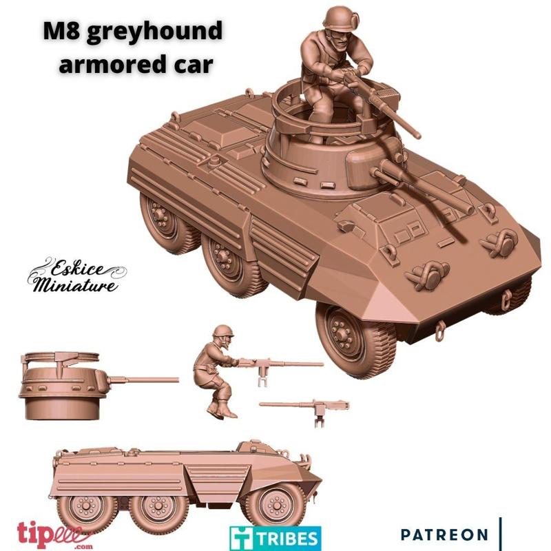 M8 Greyhound armored car - 28mm