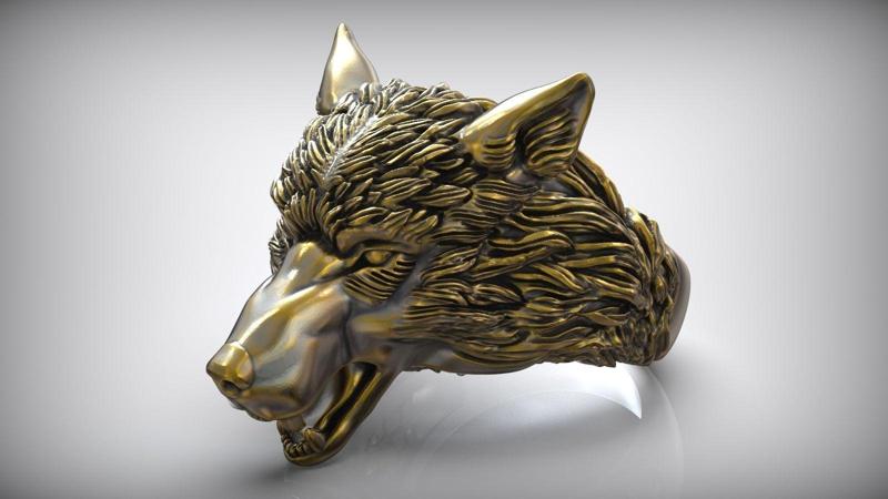 Wolf Head Ring Wild Animal