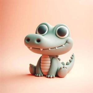 Baby Crocodile Clay character kawaii 3D Model