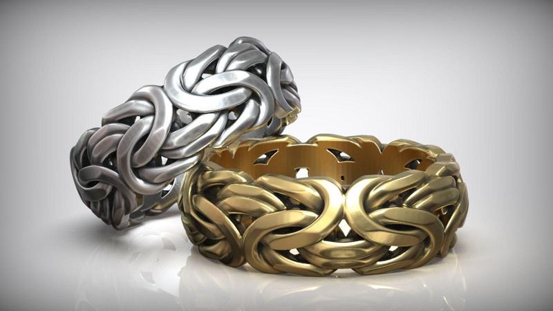 Byzantine Chain Link Ring Wedding Band