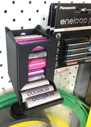 Modular Battery dispenser for pegboards (to suit AA batteries)