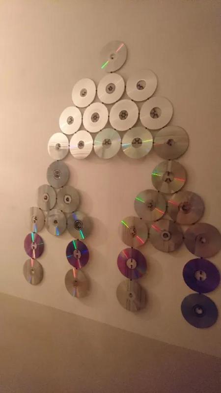 Connector for CD wall art   
