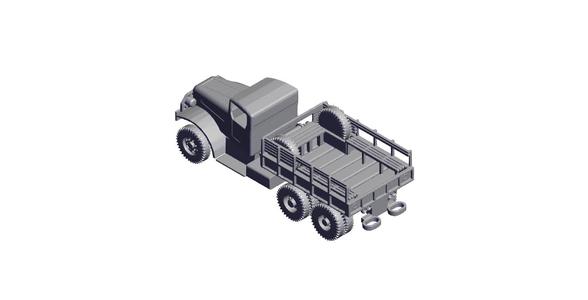 1/87 Scale White 6-ton 6x6 Cargo Truck Hardtop.stl