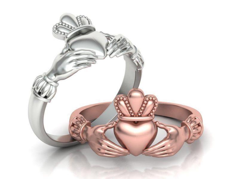 Irish Celtic Claddagh Ring printable 3dmodel