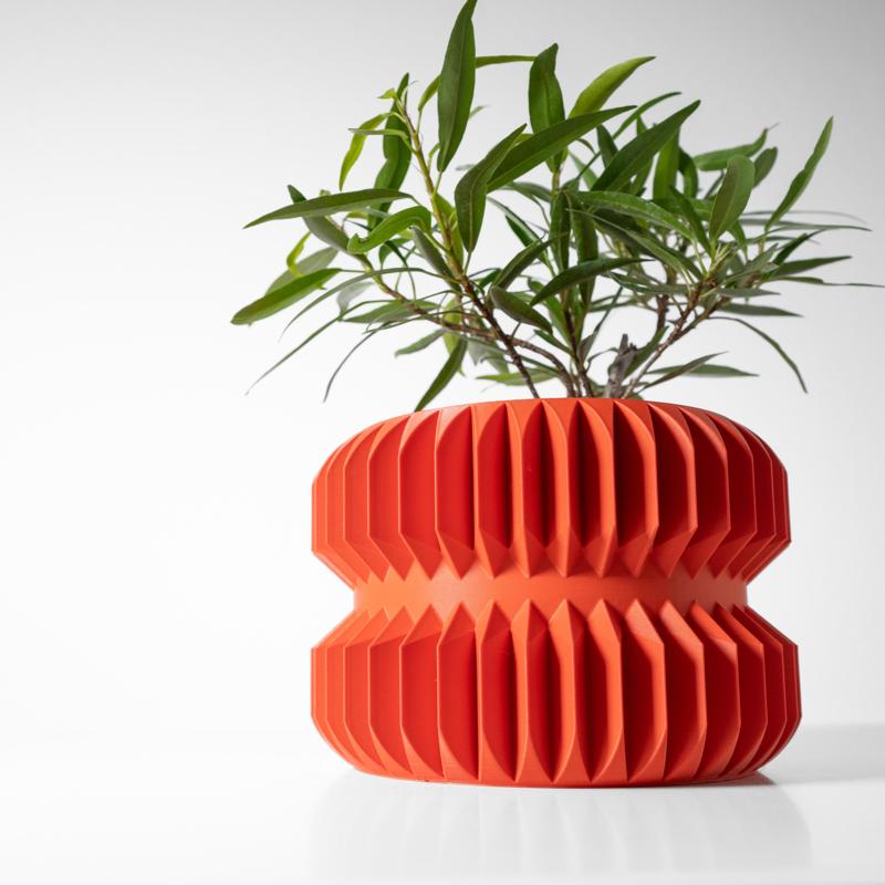 The Pilas Planter Pot with Drainage Tray & Stand: Modern and Unique Home Decor for Plants
