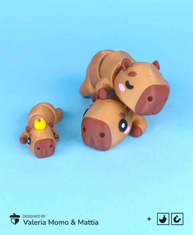 Cute Flexi Capybara (Toy, Keychain & Magnet), Mini Animals 水豚 