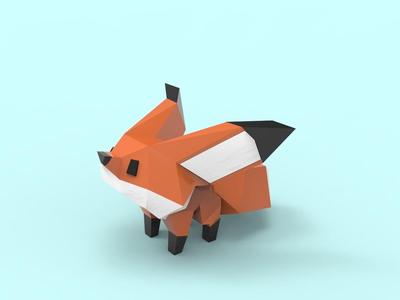 Little fox low poly