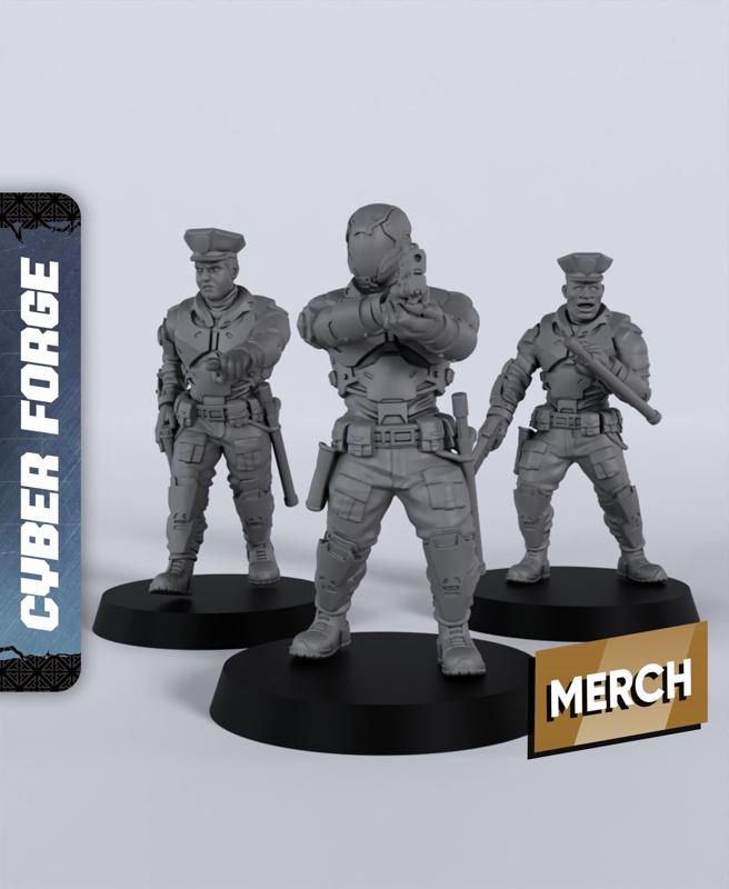 Police Officers - With Free Cyberpunk - Sci-Fi Gift Ideas for RPG and Wargamers
