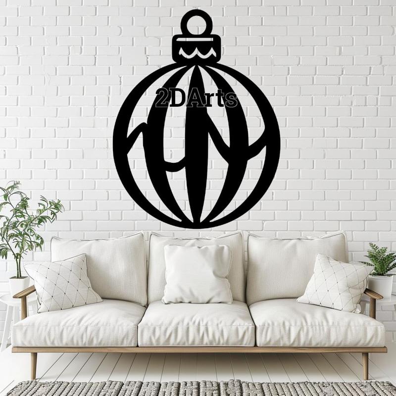 Christmas Tree Ball 2D Wall Art/Window Art - Digital STL & SVG File